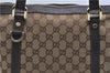 Authentic GUCCI Vintage Shoulder Tote Bag GG Canvas Leather 141470 Brown 0369E