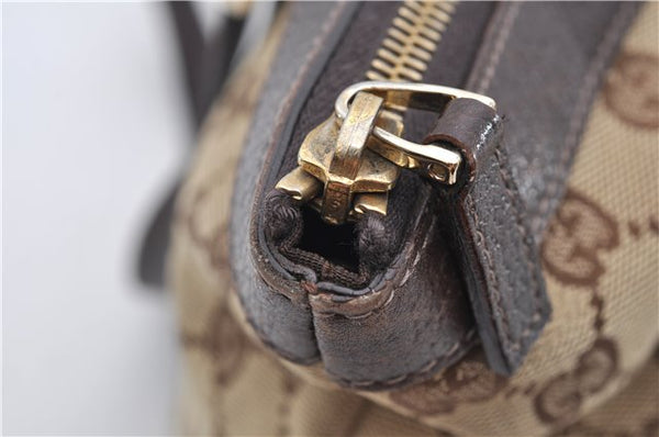 Authentic GUCCI Vintage Shoulder Tote Bag GG Canvas Leather 141470 Brown 0369E