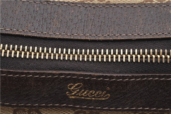 Authentic GUCCI Vintage Shoulder Tote Bag GG Canvas Leather 141470 Brown 0369E