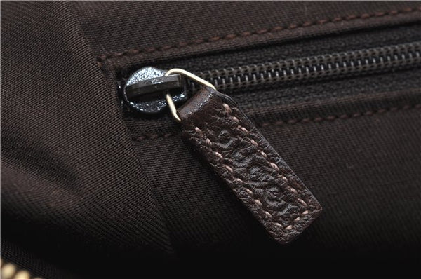 Authentic GUCCI Vintage Shoulder Tote Bag GG Canvas Leather 141470 Brown 0369E