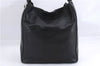 Authentic PRADA Vintage Leather Nylon Shoulder Bag Purse Black 0370E