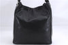 Authentic PRADA Vintage Leather Nylon Shoulder Bag Purse Black 0370E