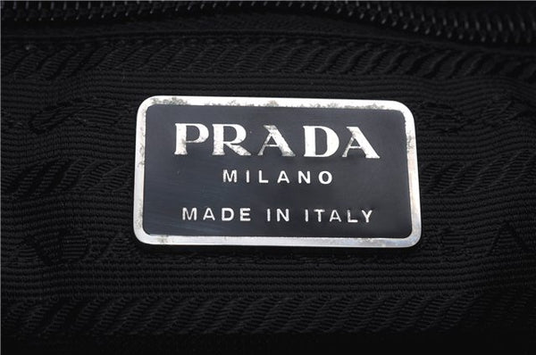 Authentic PRADA Vintage Leather Nylon Shoulder Bag Purse Black 0370E