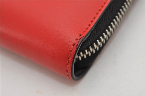 Authentic FENDI Monster Eye Bag Bugs Long Wallet Purse Leather Red 0370F