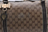 Auth GUCCI Duchessa GG Crystal Hand Boston Bag PVC Leather 181488 Brown 0372D