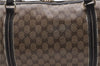 Auth GUCCI Duchessa GG Crystal Hand Boston Bag PVC Leather 181488 Brown 0372D