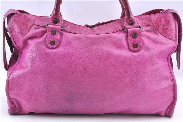 Authentic BALENCIAGA Classic The City 2Way Hand Bag Leather 115748 Pink 0374C