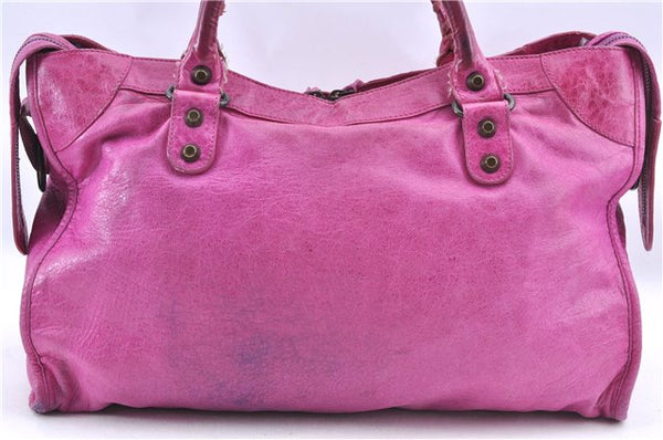 Authentic BALENCIAGA Classic The City 2Way Hand Bag Leather 115748 Pink 0374C