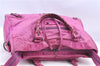 Authentic BALENCIAGA Classic The City 2Way Hand Bag Leather 115748 Pink 0374C