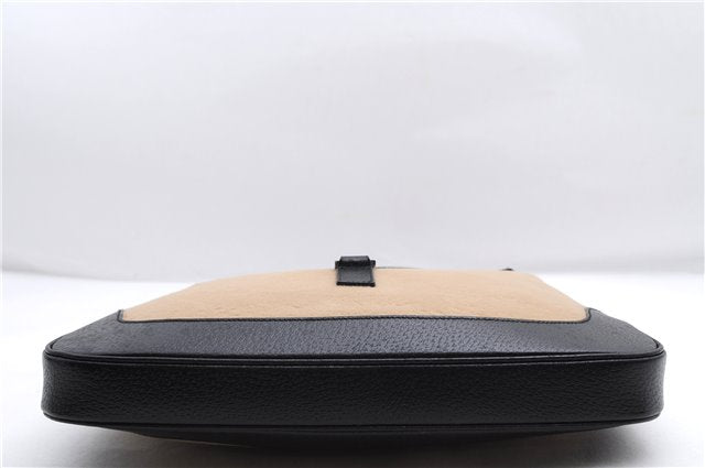 Authentic GUCCI Jackie Shoulder Hand Bag Wool Leather 0013306 Brown Black 0374E