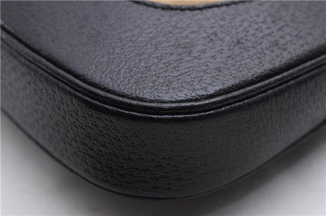 Authentic GUCCI Jackie Shoulder Hand Bag Wool Leather 0013306 Brown Black 0374E