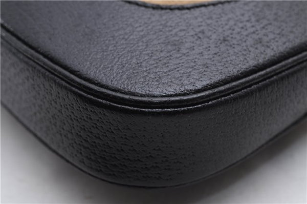 Authentic GUCCI Jackie Shoulder Hand Bag Wool Leather 0013306 Brown Black 0374E