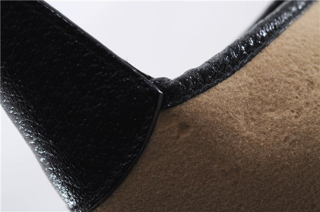 Authentic GUCCI Jackie Shoulder Hand Bag Wool Leather 0013306 Brown Black 0374E