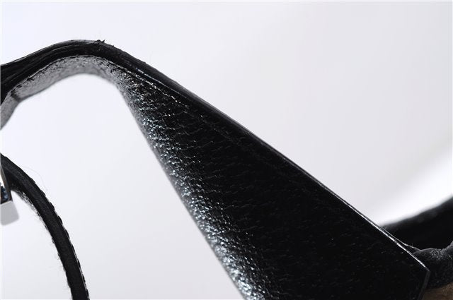 Authentic GUCCI Jackie Shoulder Hand Bag Wool Leather 0013306 Brown Black 0374E