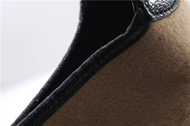 Authentic GUCCI Jackie Shoulder Hand Bag Wool Leather 0013306 Brown Black 0374E