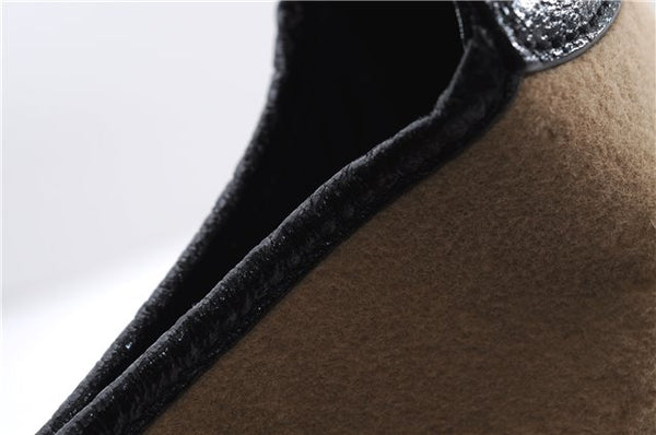 Authentic GUCCI Jackie Shoulder Hand Bag Wool Leather 0013306 Brown Black 0374E