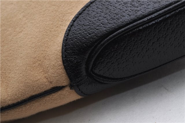 Authentic GUCCI Jackie Shoulder Hand Bag Wool Leather 0013306 Brown Black 0374E