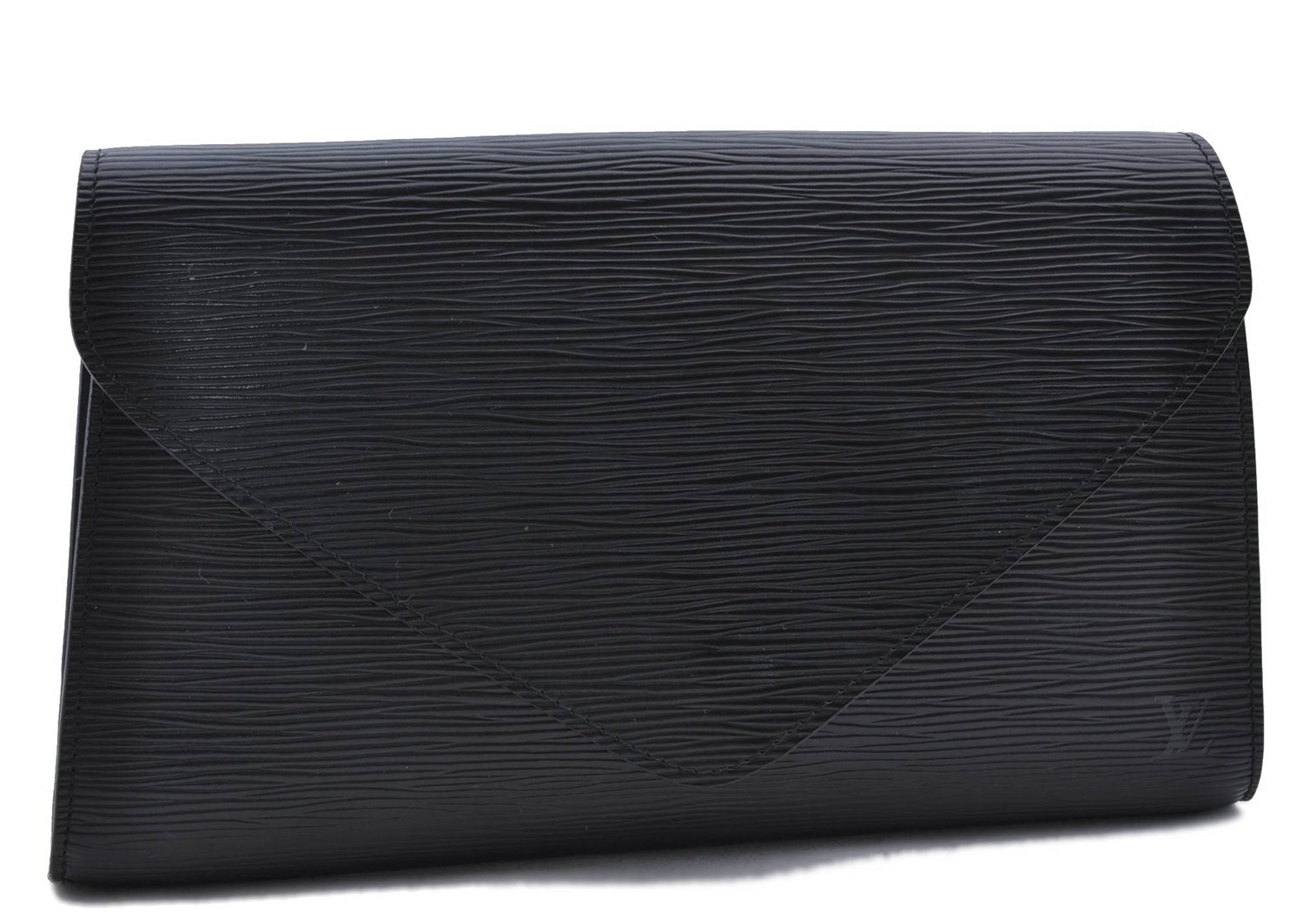 Authentic Louis Vuitton Epi Arts Deco Clutch Bag Black M52632 LV 0375D