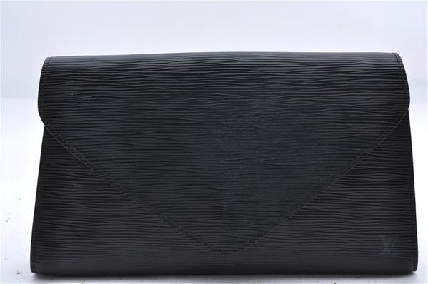 Authentic Louis Vuitton Epi Arts Deco Clutch Bag Black M52632 LV 0375D