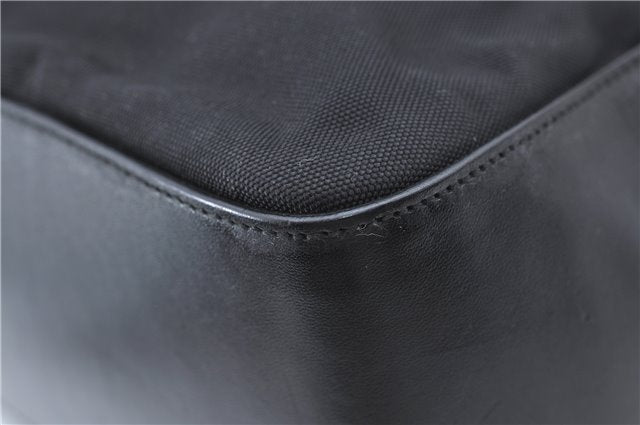 Authentic GUCCI Shoulder Hand Bag Purse Nylon Leather 0013766 Black 0375E