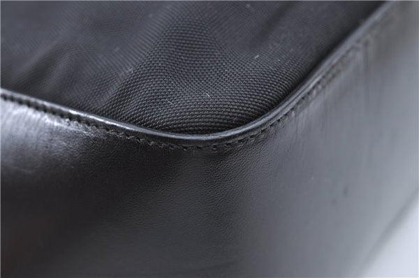 Authentic GUCCI Shoulder Hand Bag Purse Nylon Leather 0013766 Black 0375E