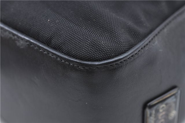Authentic GUCCI Shoulder Hand Bag Purse Nylon Leather 0013766 Black 0375E