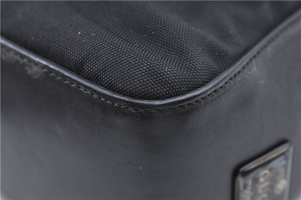 Authentic GUCCI Shoulder Hand Bag Purse Nylon Leather 0013766 Black 0375E