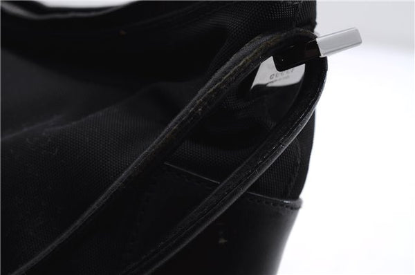 Authentic GUCCI Shoulder Hand Bag Purse Nylon Leather 0013766 Black 0375E