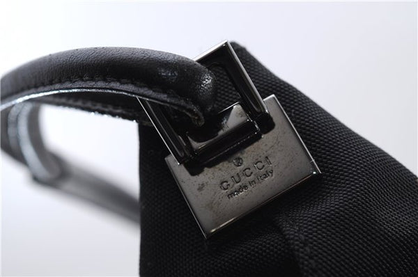 Authentic GUCCI Shoulder Hand Bag Purse Nylon Leather 0013766 Black 0375E