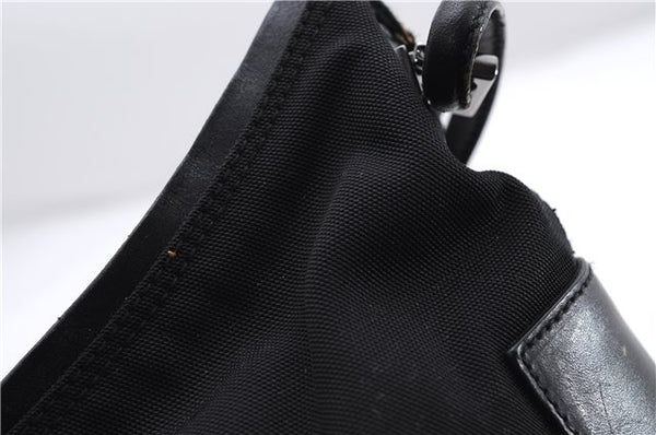 Authentic GUCCI Shoulder Hand Bag Purse Nylon Leather 0013766 Black 0375E