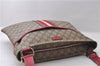 Authentic GUCCI Shoulder Cross Body Bag GG PVC Leather 201446 Brown Red 0377D