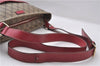 Authentic GUCCI Shoulder Cross Body Bag GG PVC Leather 201446 Brown Red 0377D