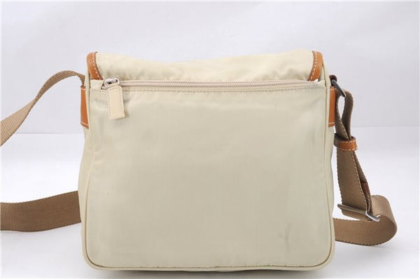Authentic PRADA VELA SPORT Nylon Leather Shoulder Cross Bag BT0173 Ivory 0377E