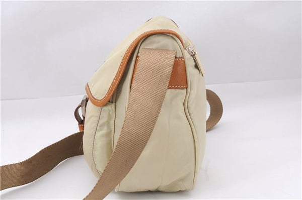 Authentic PRADA VELA SPORT Nylon Leather Shoulder Cross Bag BT0173 Ivory 0377E