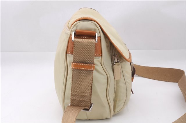 Authentic PRADA VELA SPORT Nylon Leather Shoulder Cross Bag BT0173 Ivory 0377E