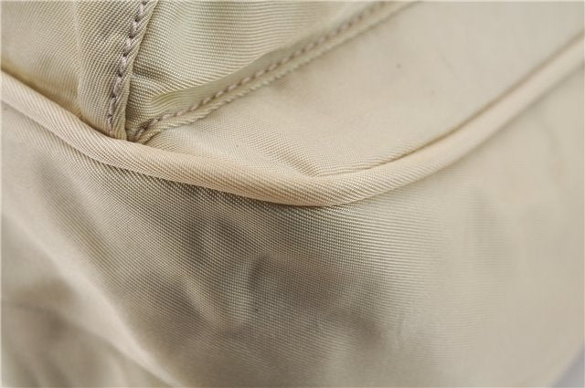 Authentic PRADA VELA SPORT Nylon Leather Shoulder Cross Bag BT0173 Ivory 0377E
