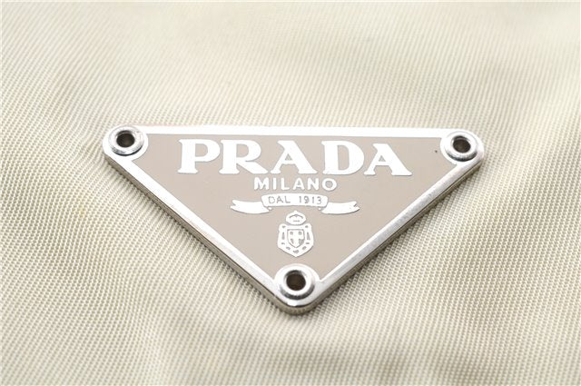 Authentic PRADA VELA SPORT Nylon Leather Shoulder Cross Bag BT0173 Ivory 0377E
