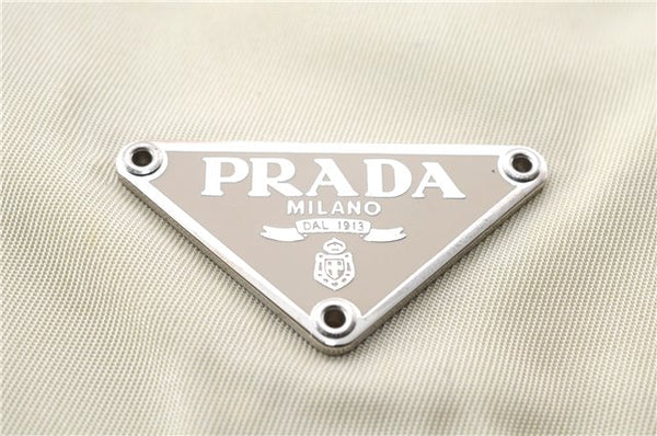 Authentic PRADA VELA SPORT Nylon Leather Shoulder Cross Bag BT0173 Ivory 0377E