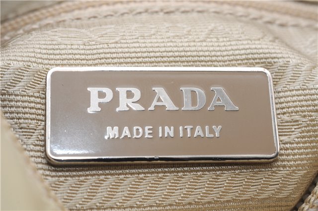 Authentic PRADA VELA SPORT Nylon Leather Shoulder Cross Bag BT0173 Ivory 0377E