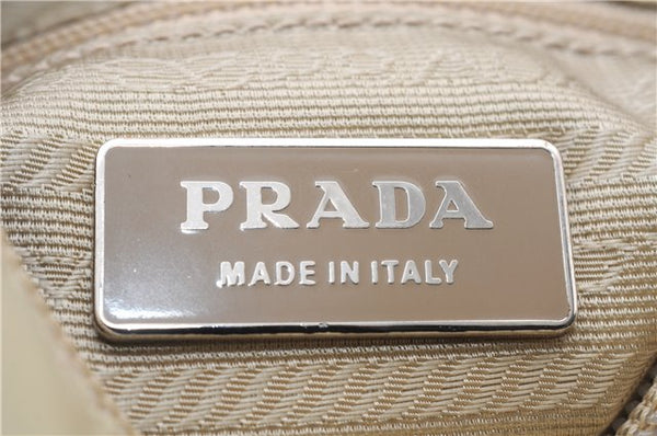 Authentic PRADA VELA SPORT Nylon Leather Shoulder Cross Bag BT0173 Ivory 0377E