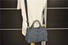 Authentic PRADA Canapa SS Denim 2Way Shoulder Hand Bag Purse B2439G Blue 0378D