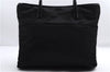 Authentic GUCCI Vintage Shoulder Tote Bag Nylon Enamel Black 0380E