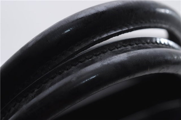 Authentic GUCCI Vintage Shoulder Tote Bag Nylon Enamel Black 0380E