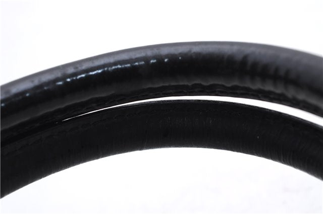 Authentic GUCCI Vintage Shoulder Tote Bag Nylon Enamel Black 0380E