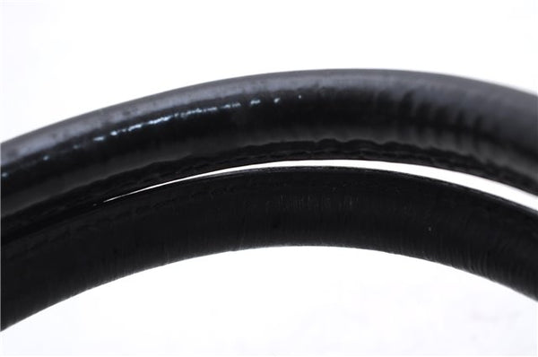 Authentic GUCCI Vintage Shoulder Tote Bag Nylon Enamel Black 0380E