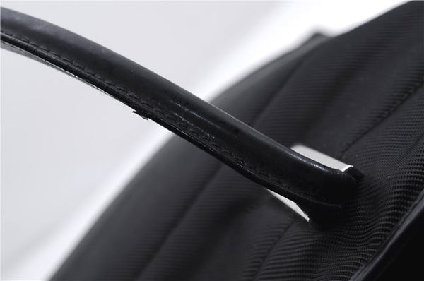 Authentic GUCCI Vintage Shoulder Tote Bag Nylon Enamel Black 0380E