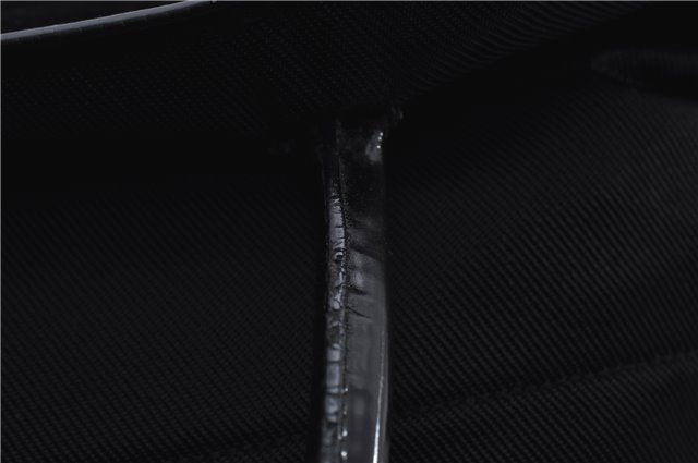 Authentic GUCCI Vintage Shoulder Tote Bag Nylon Enamel Black 0380E