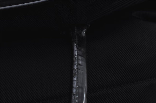 Authentic GUCCI Vintage Shoulder Tote Bag Nylon Enamel Black 0380E