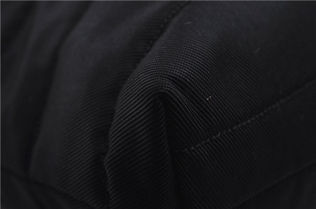 Authentic GUCCI Vintage Shoulder Tote Bag Nylon Enamel Black 0380E