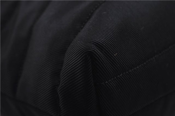 Authentic GUCCI Vintage Shoulder Tote Bag Nylon Enamel Black 0380E